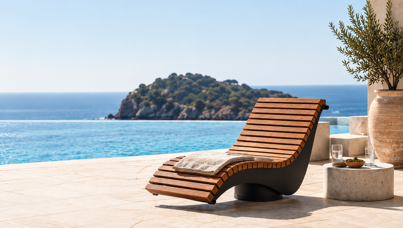 Vorana outdoor lounge chair by a pool